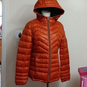 Women's Orange Quilted Jacket